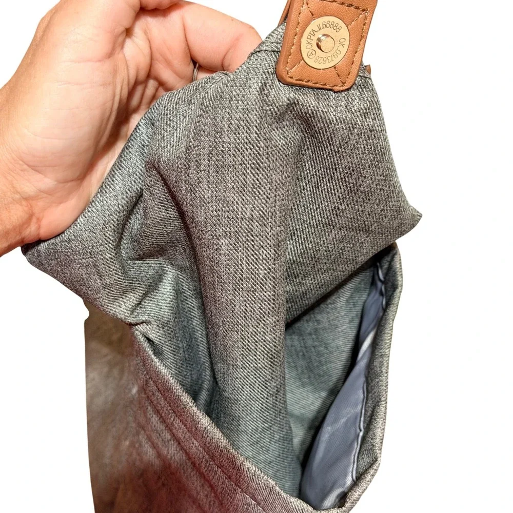 Dikaslon Diaper Bag Tote Unisex Gray Polyester Woven Travel Weekender Minimalist